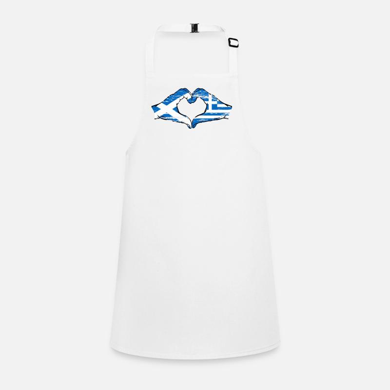 Mains de drapeau de l’Écosse Grèce en forme de coeur utilisé Tablier Enfant