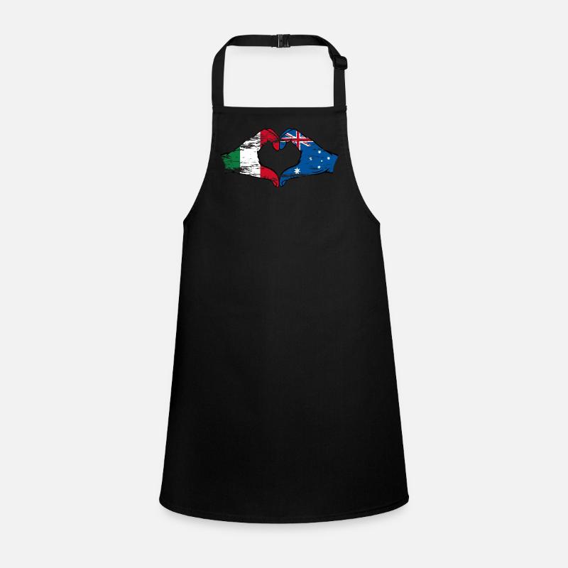 Italy Australia Flag Heart Shape Used Children's Apron