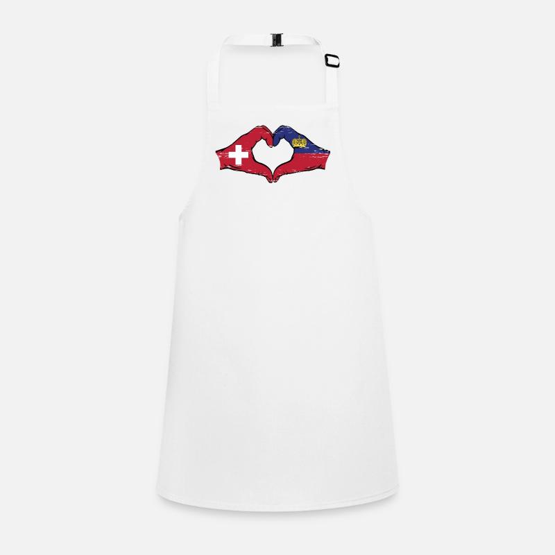 Switzerland Liechtenstein flag hands heart shape used Children's Apron
