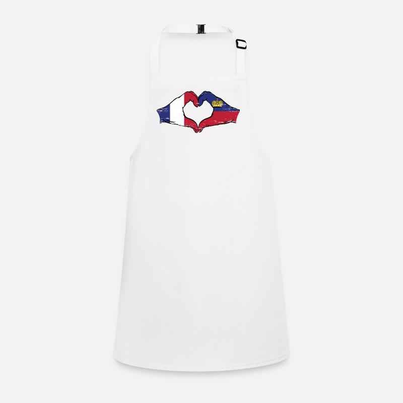 France Liechtenstein flag hands heart used Children's Apron