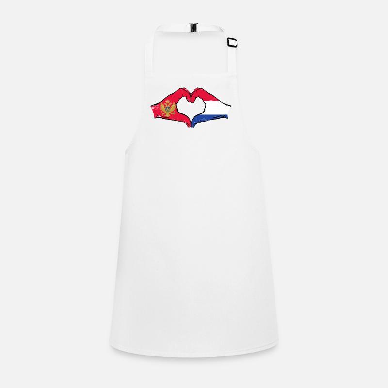 Montenegro Holland Flag Hands Heart Shape Used Children's Apron