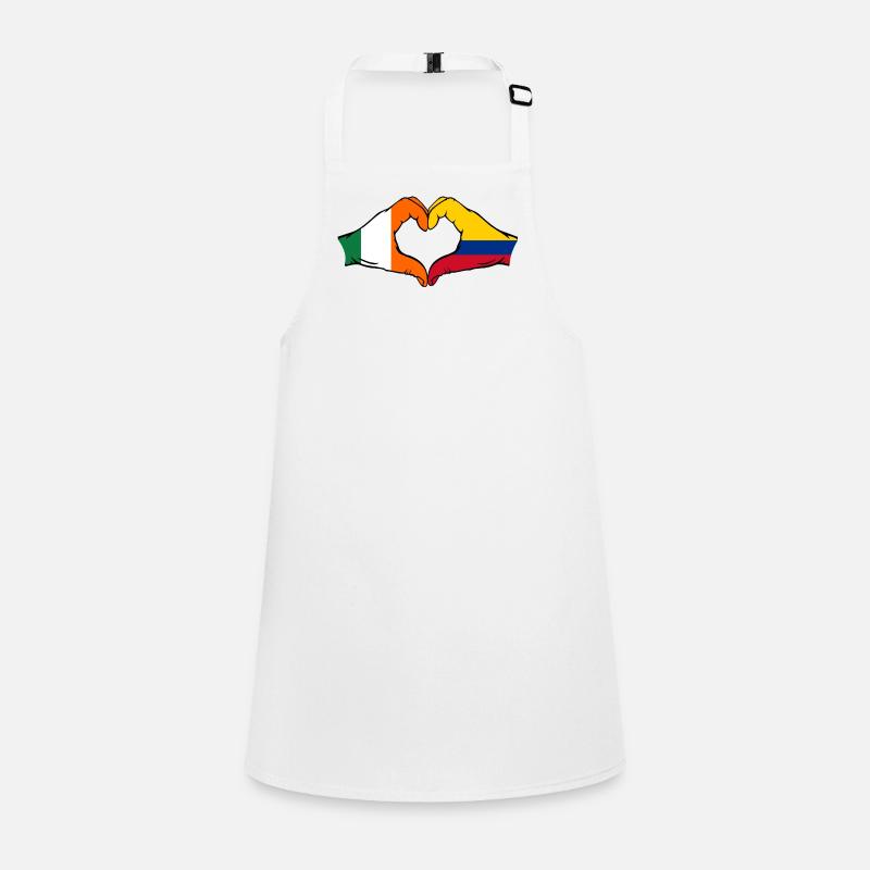 Ireland Colombia Flag Hands Heart Shape Children's Apron
