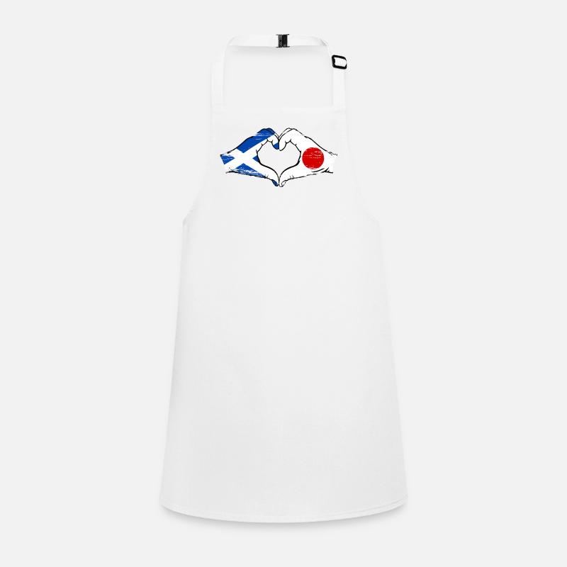 Ecosse Japon Mains Forme Coeur Utilisé Tablier Enfant