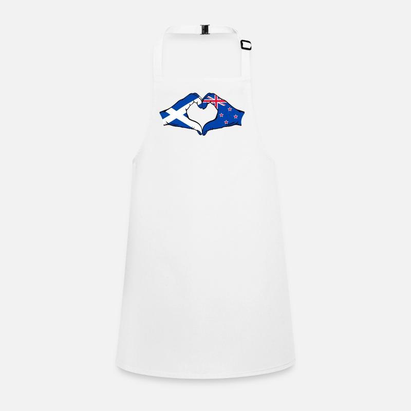 Scotland New Zealand Hands Heart Shape Children's Apron