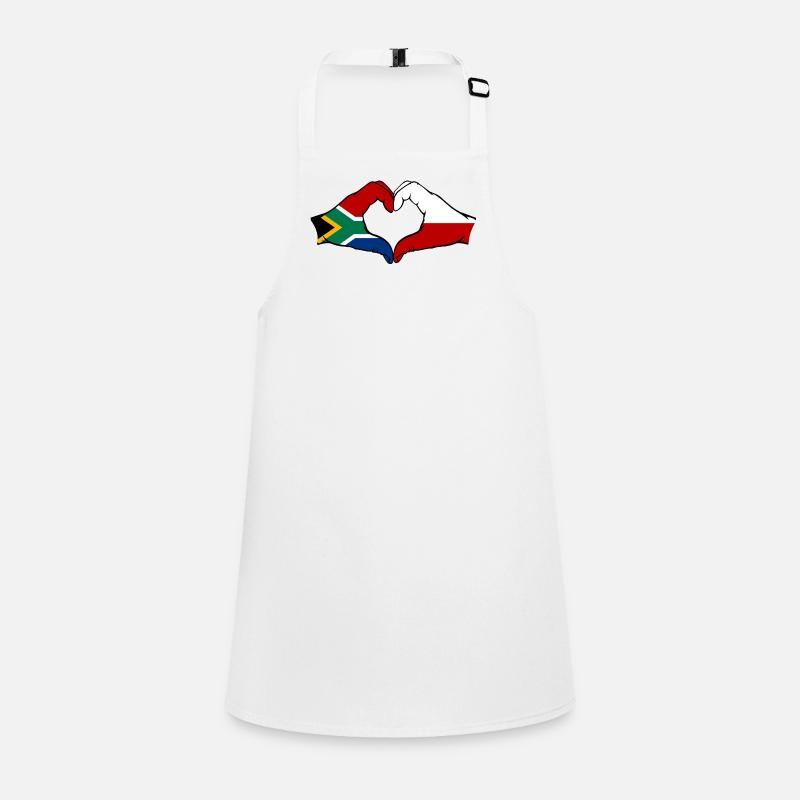 Afrique du Sud Pologne Drapeau Mains Coeur Forme Tablier Enfant