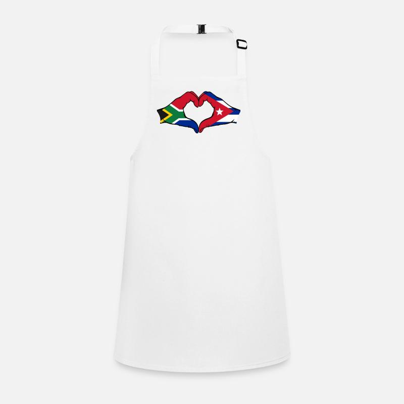 Afrique du Sud Cuba Drapeau Mains Coeur Forme Tablier Enfant