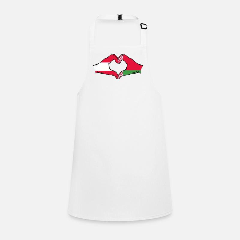 Autriche Biélorussie drapeau mains forme coeur Tablier Enfant