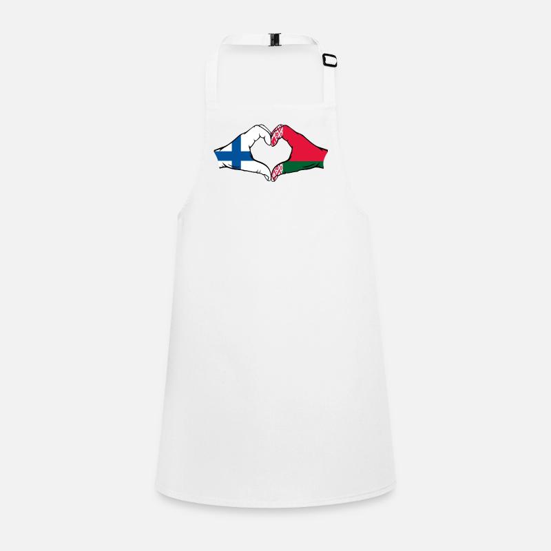 Finland Belarus Flag Hands Heart Shape Children's Apron