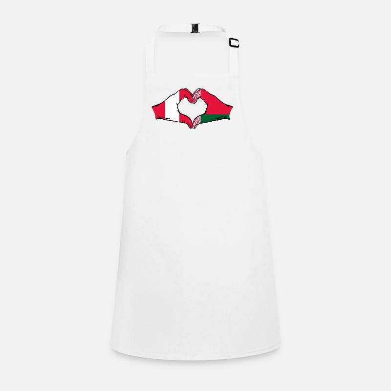Peru Belarus Flag Hands Heart Shape Children's Apron
