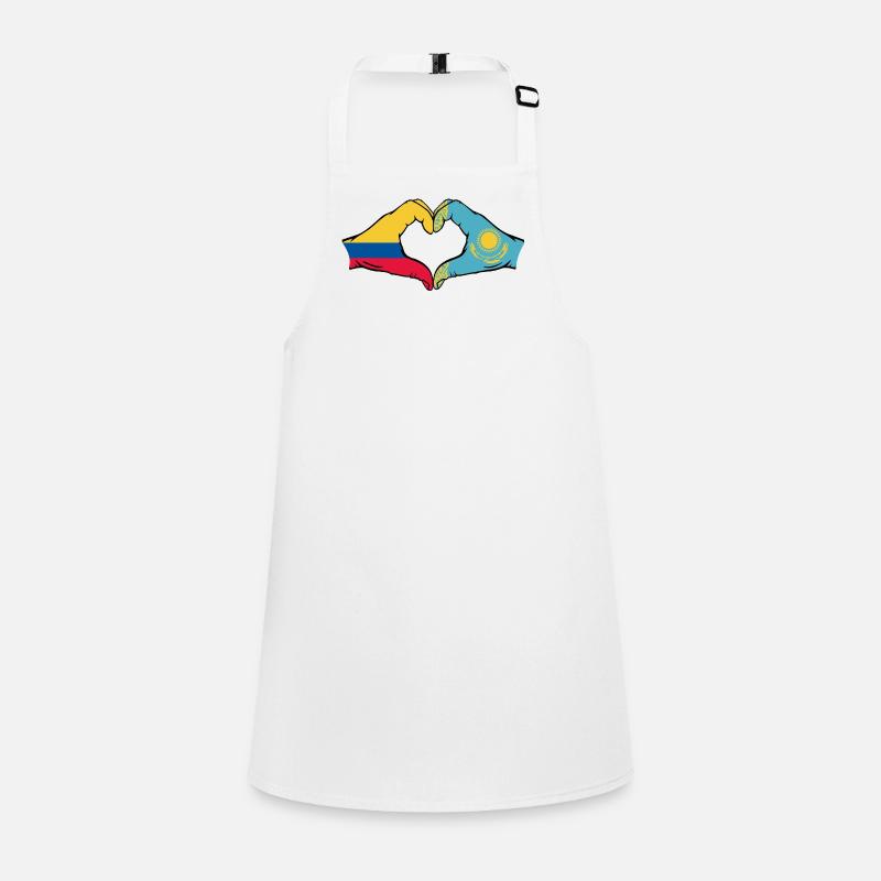 Colombie Kazakhstan drapeau mains forme de coeur Tablier Enfant