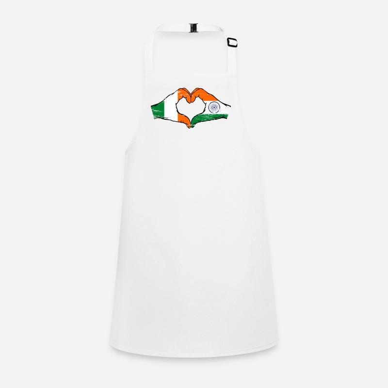 Ireland India Flag Hands Heart Shape Used Children's Apron