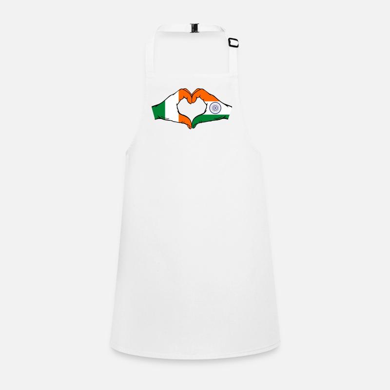 Ireland India Flag Hands Heart Shape Children's Apron
