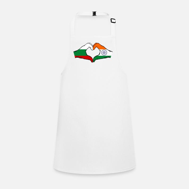 Bulgarie Inde Drapeau Mains Coeur Forme Tablier Enfant