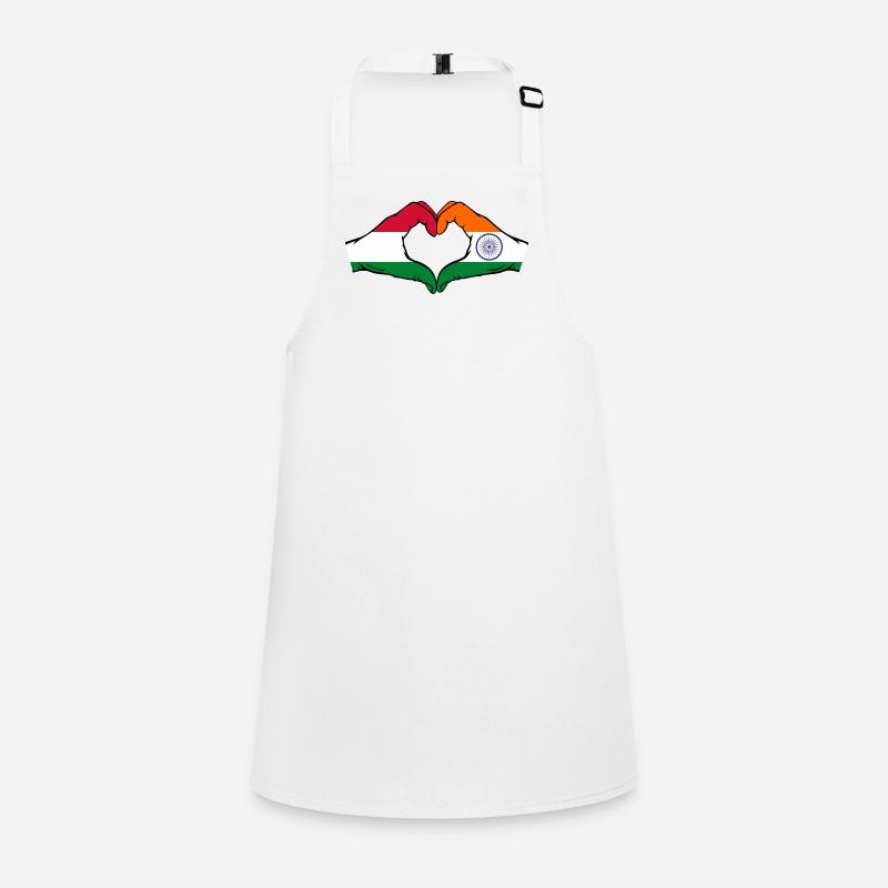 Hongrie Inde Drapeau Mains Coeur Forme Tablier Enfant