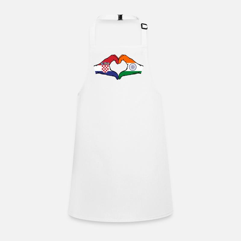 Croatia India Flag Hands Heart Shape Children's Apron