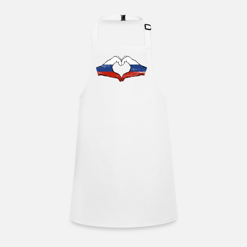Drapeau de la Russie Mains Coeur Forme Utilisé Tablier Enfant