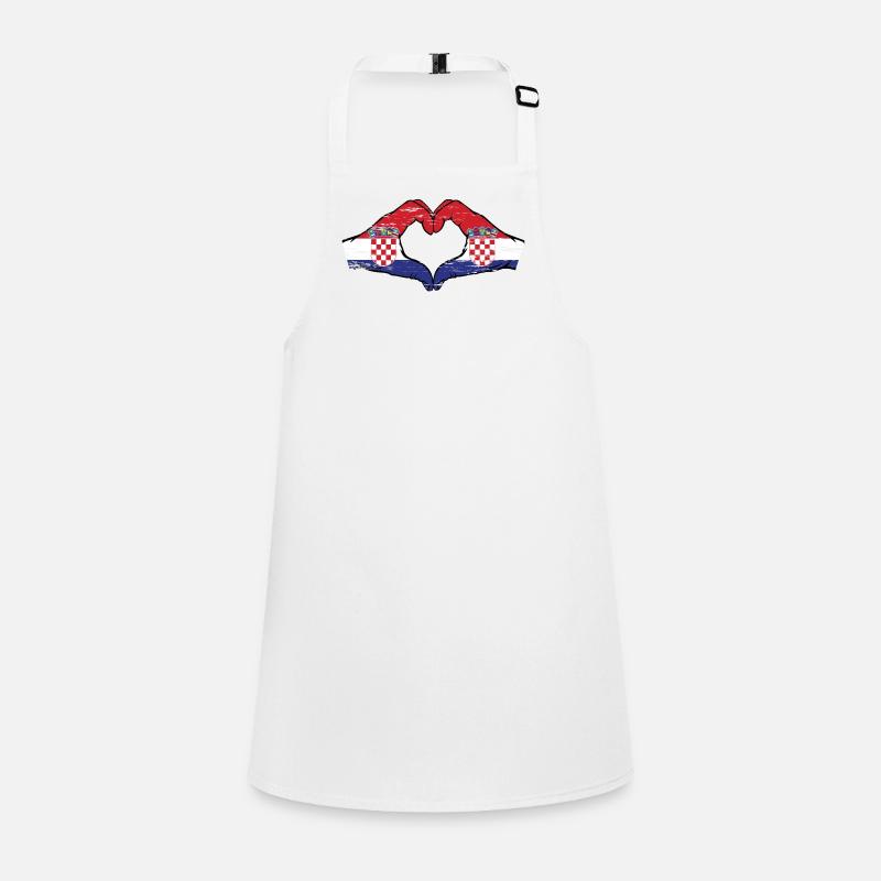 Drapeau de la Croatie mains forme de coeur utilisé Tablier Enfant