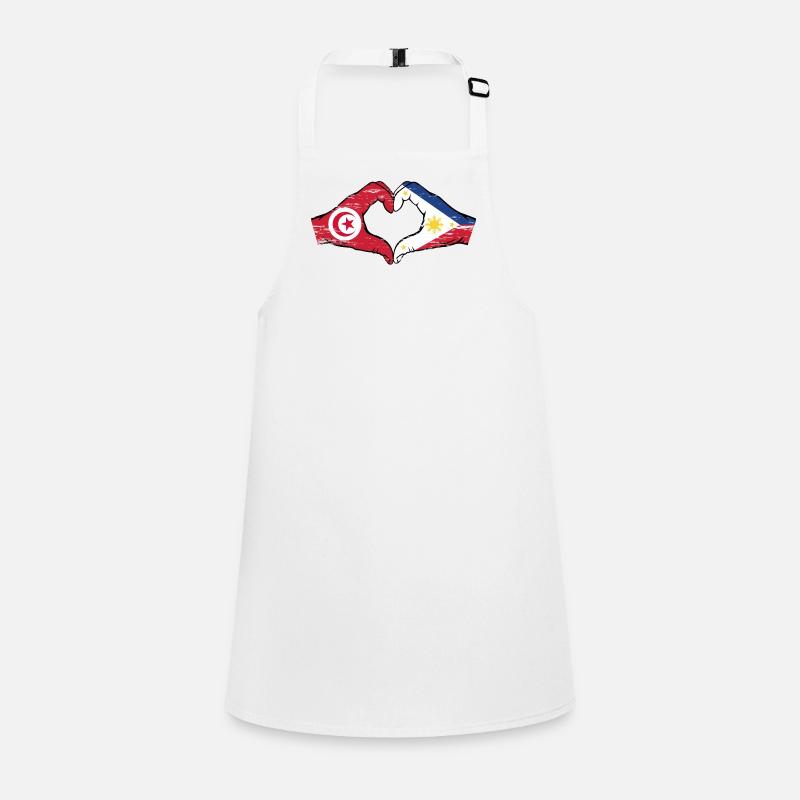 Tunisia Philippines Flag Hands Heart Shape Used Children's Apron