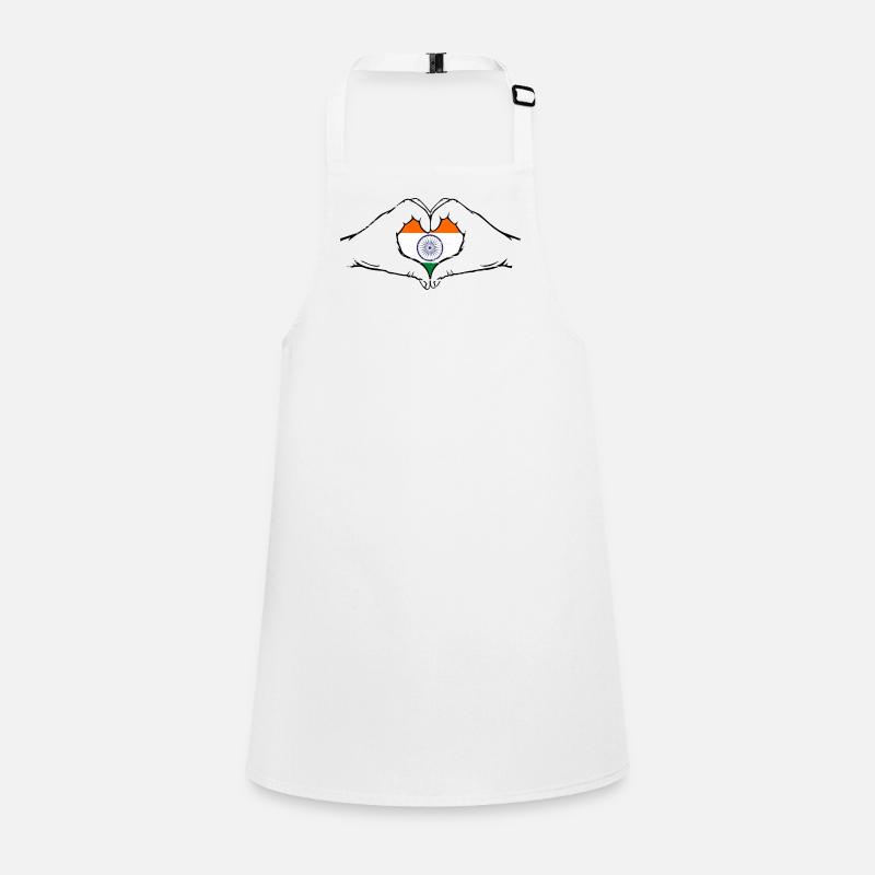India Flag Hands Heart Shape Used Children's Apron