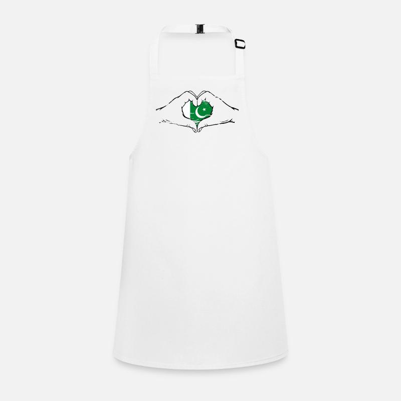 Drapeau pakistanais mains forme de coeur utilisé Tablier Enfant