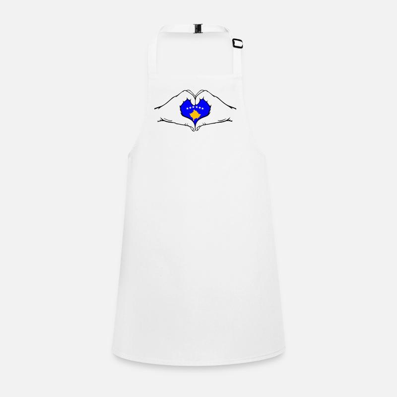 Drapeau du Kosovo mains forme coeur Tablier Enfant