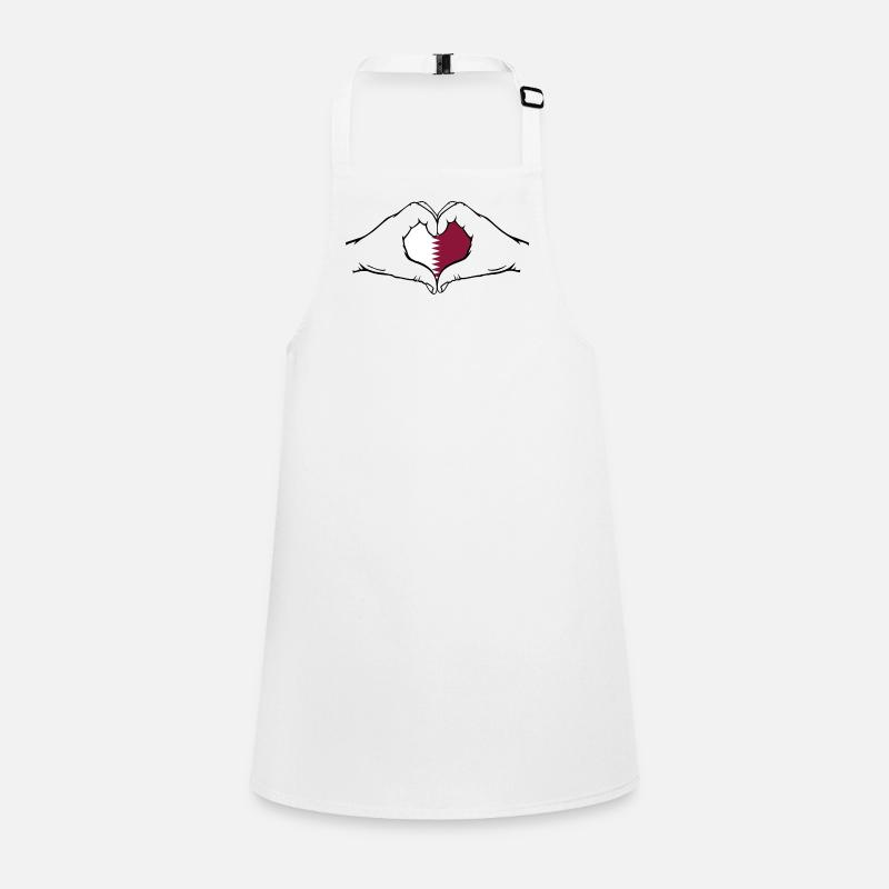 Drapeau du Qatar Mains Forme Coeur Tablier Enfant