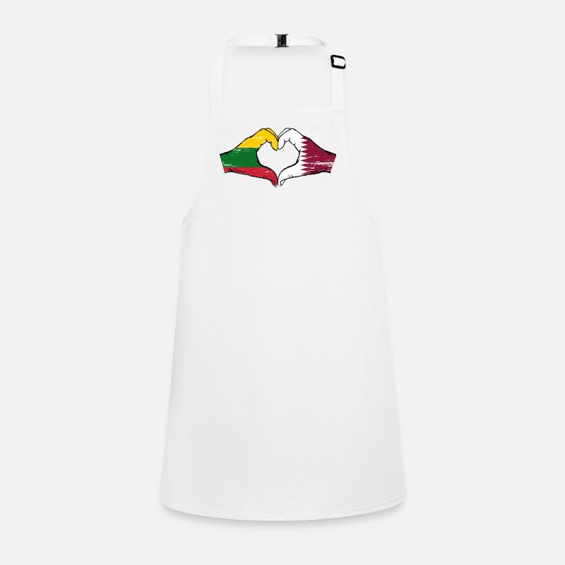 Lituanie Qatar drapeau mains forme de coeur utilisé Tablier Enfant