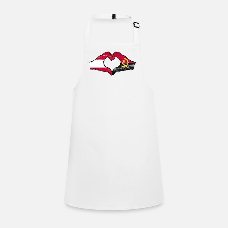 Autriche Angola drapeau mains forme de coeur utilisé Tablier Enfant