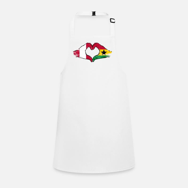 Pérou Ghana drapeau mains forme de coeur utilisé Tablier Enfant