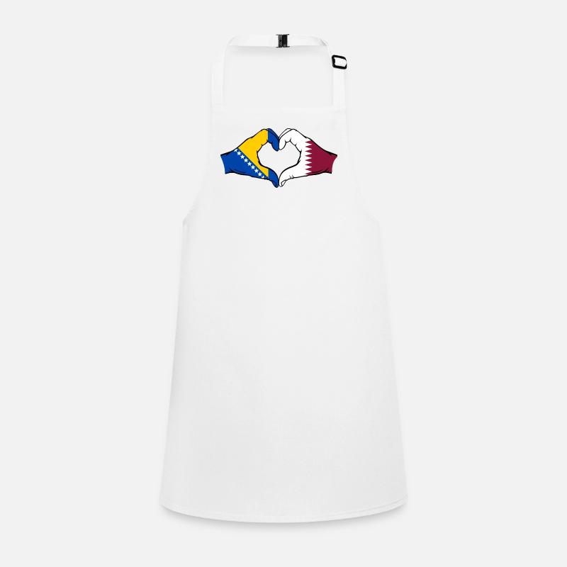 Bosnie Qatar drapeau mains forme coeur Tablier Enfant