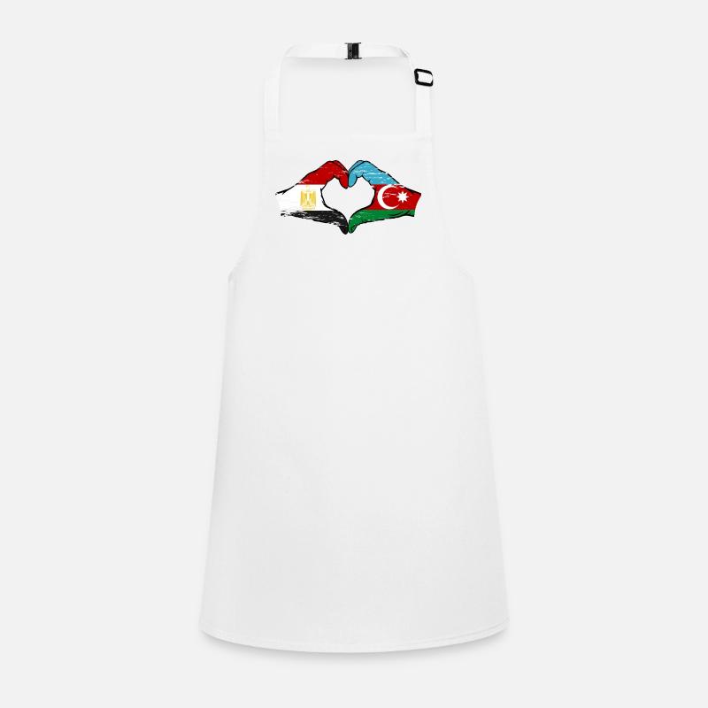 Egypte Azerbaïdjan Drapeau Mains Coeur Forme Utilisé Tablier Enfant