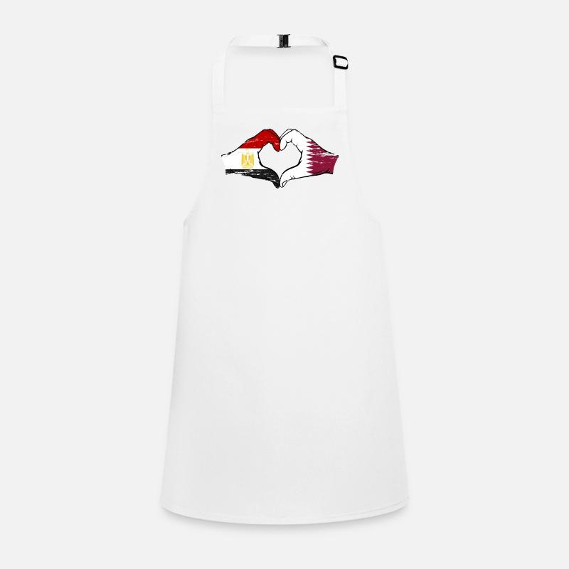 Égypte Qatar drapeau mains forme de coeur utilisé Tablier Enfant