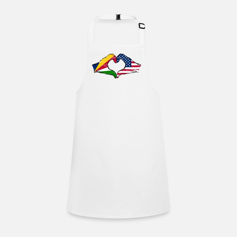Seychelles USA drapeau mains forme de coeur utilisé Tablier Enfant