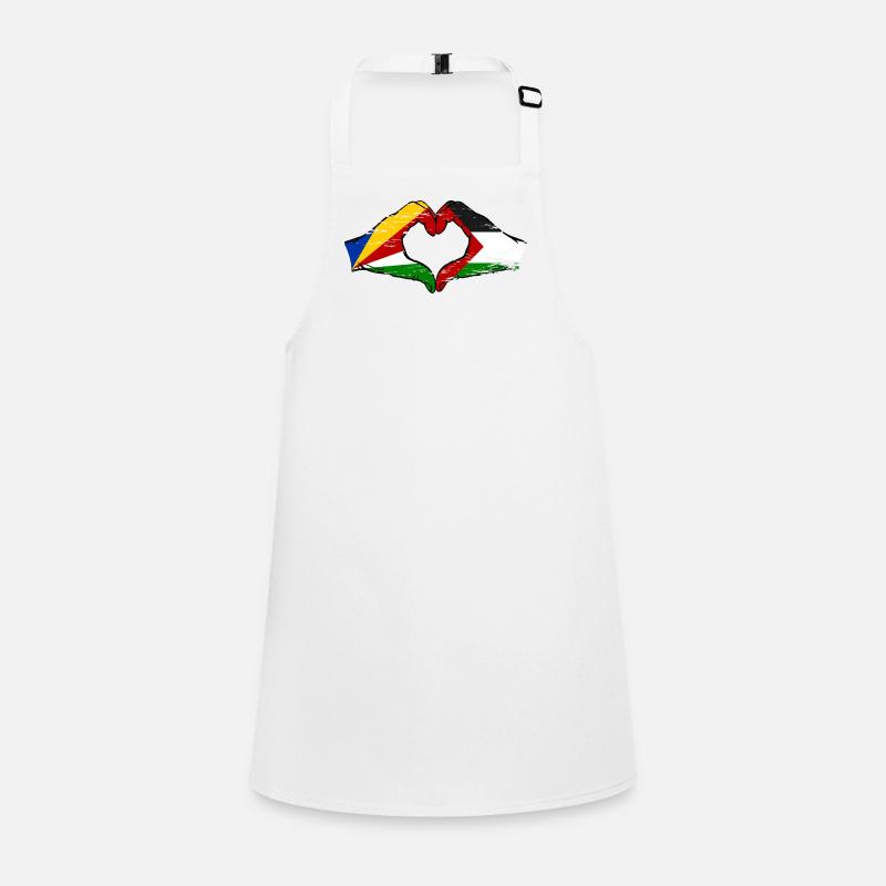 Seychelles Palestine Drapeau Mains Coeur Forme Utilisé Tablier Enfant