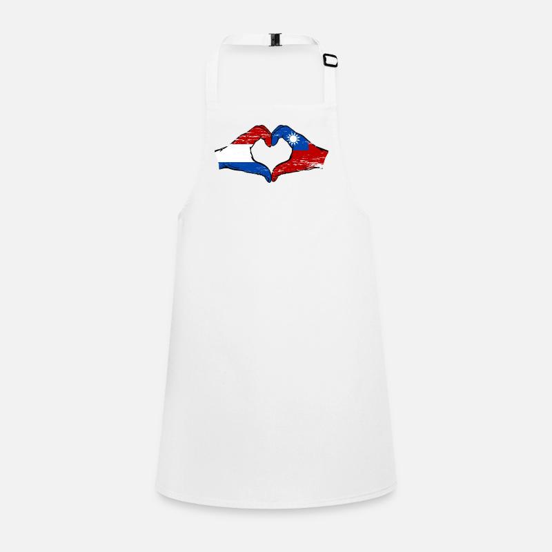 Hollande Taiwan drapeau mains forme de coeur utilisé Tablier Enfant