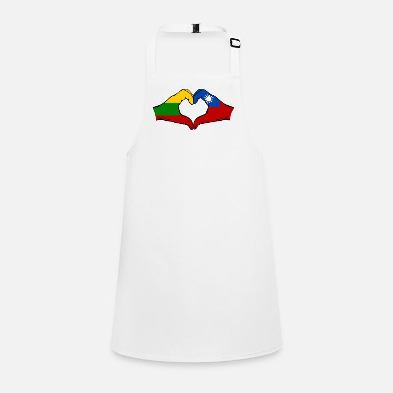 Lituanie Taiwan Drapeau Mains Coeur Forme Tablier Enfant