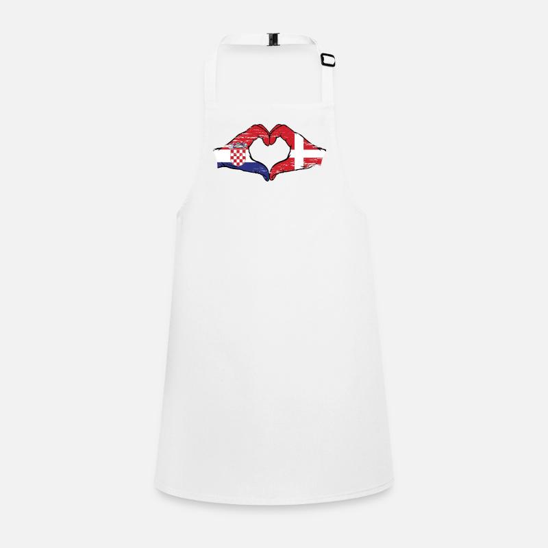 Croatia Denmark flag hands heart shape used Children's Apron