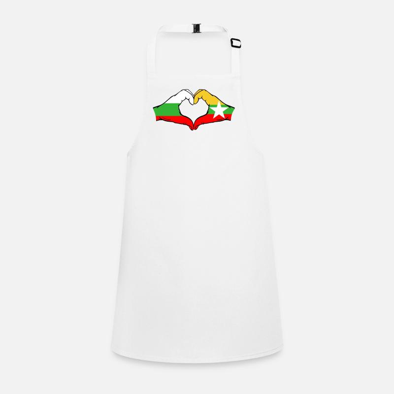 Bulgaria Myanmar Flag Hands Heart Shape Children's Apron