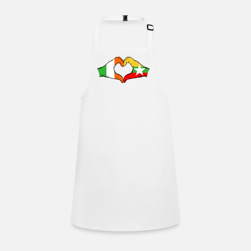 Irlande Myanmar Drapeau Mains Coeur Forme Tablier Enfant