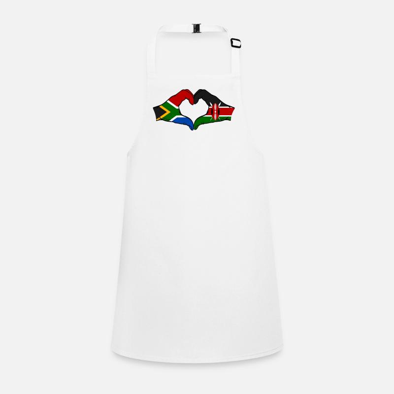 Afrique du Sud Kenya Drapeau Mains Coeur Tablier Enfant