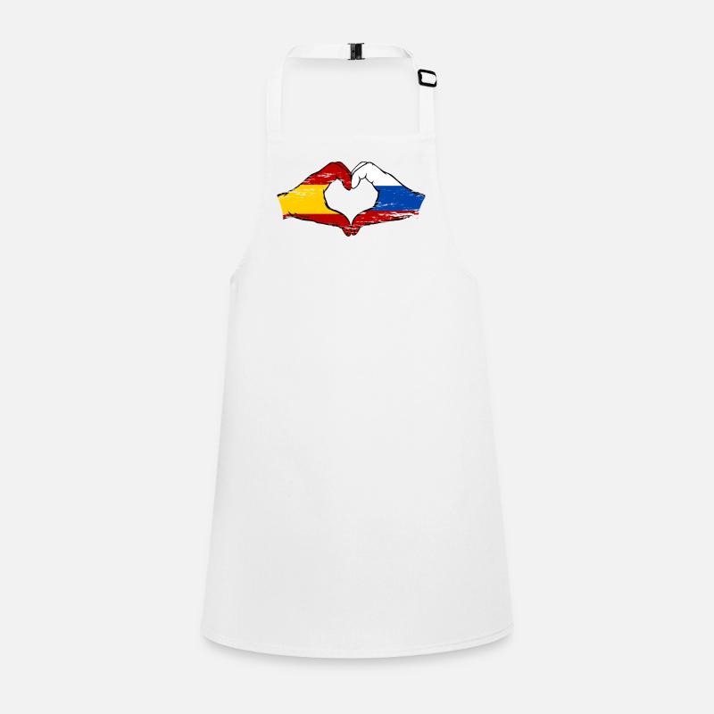 Spanien Russland Flagge Hände Herz used Schürze für Kinder