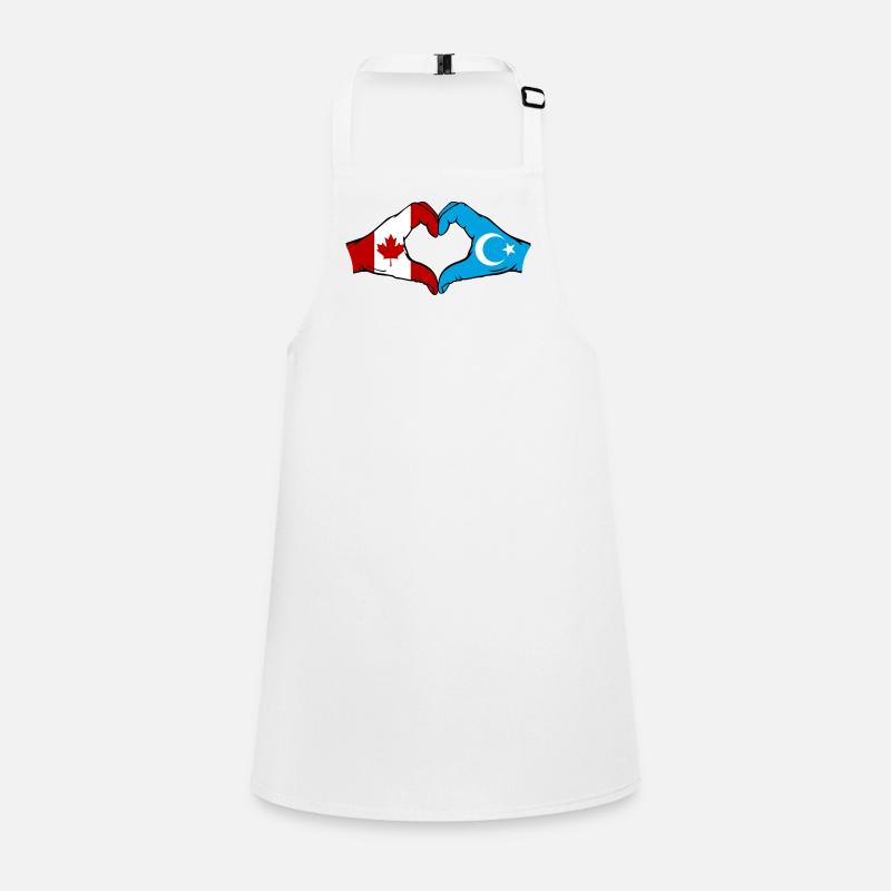 Canada Uyghur Flag Heart Shape Children's Apron