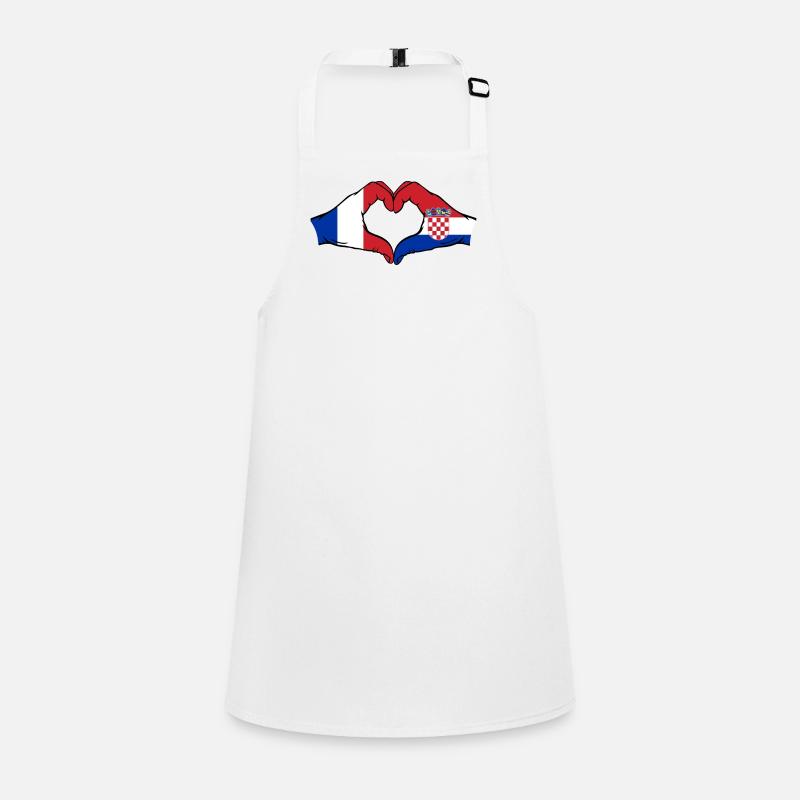 France Croatie Drapeau Mains Coeur Forme Tablier Enfant