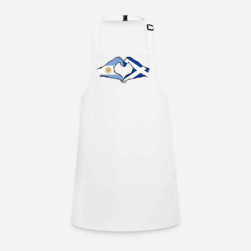 Argentine Ecosse Drapeau Mains Coeur Forme Tablier Enfant