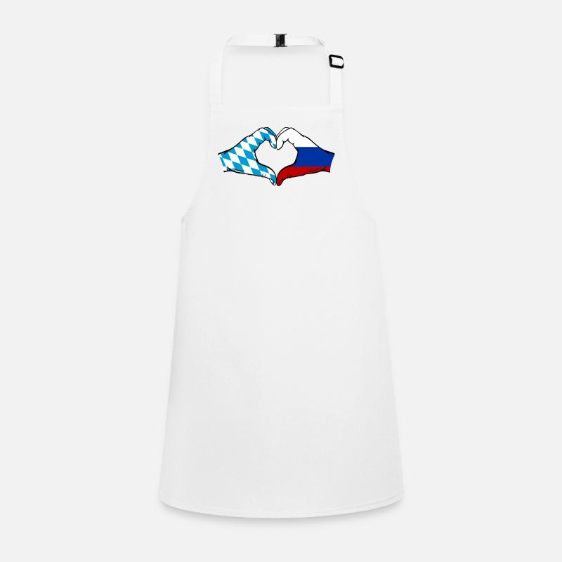 Bavière, Russie, Drapeau, Mains, Coeur Tablier Enfant