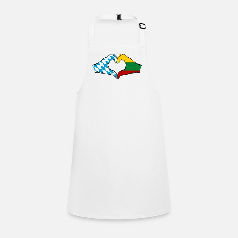 Bavaria Lithuania Flag Hands Heart Shape Children's Apron