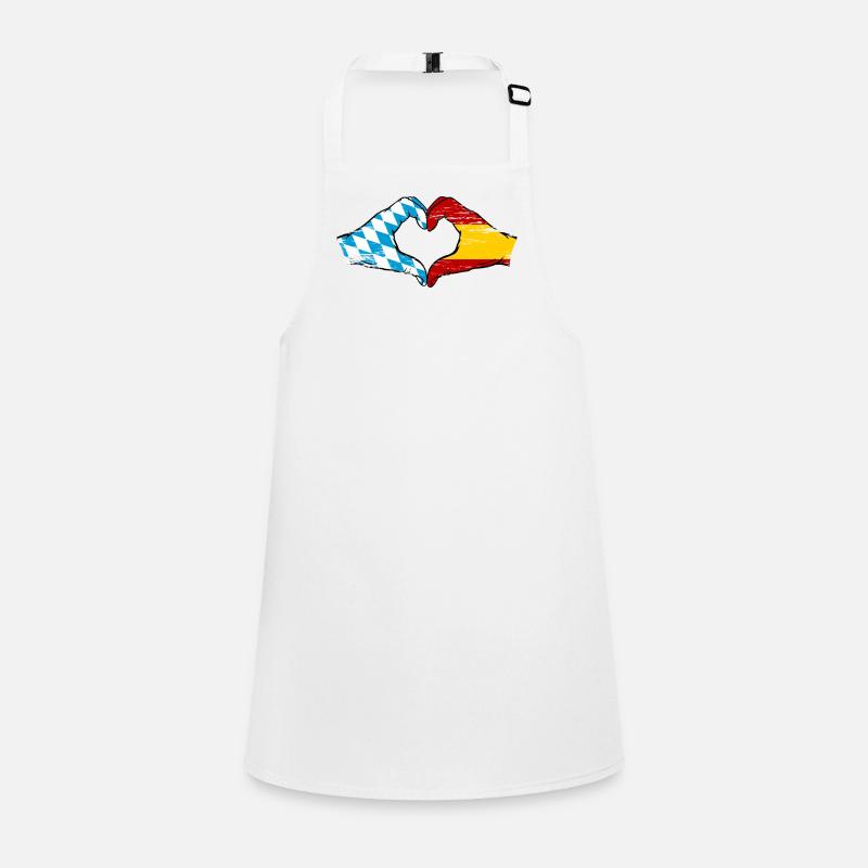 Bavière, Espagne, Drapeau, Aiguilles, Coeur, Forme Utilisé Tablier Enfant