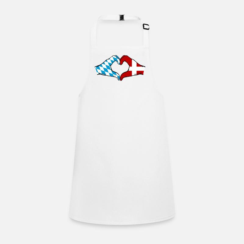 Bavière, Danemark, Drapeau, Mains, Coeur Tablier Enfant