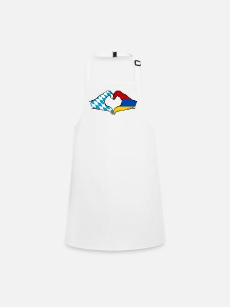 Bavière, Arménie, Drapeau, Mains, Coeur - Tablier Enfant - blanc - Devant