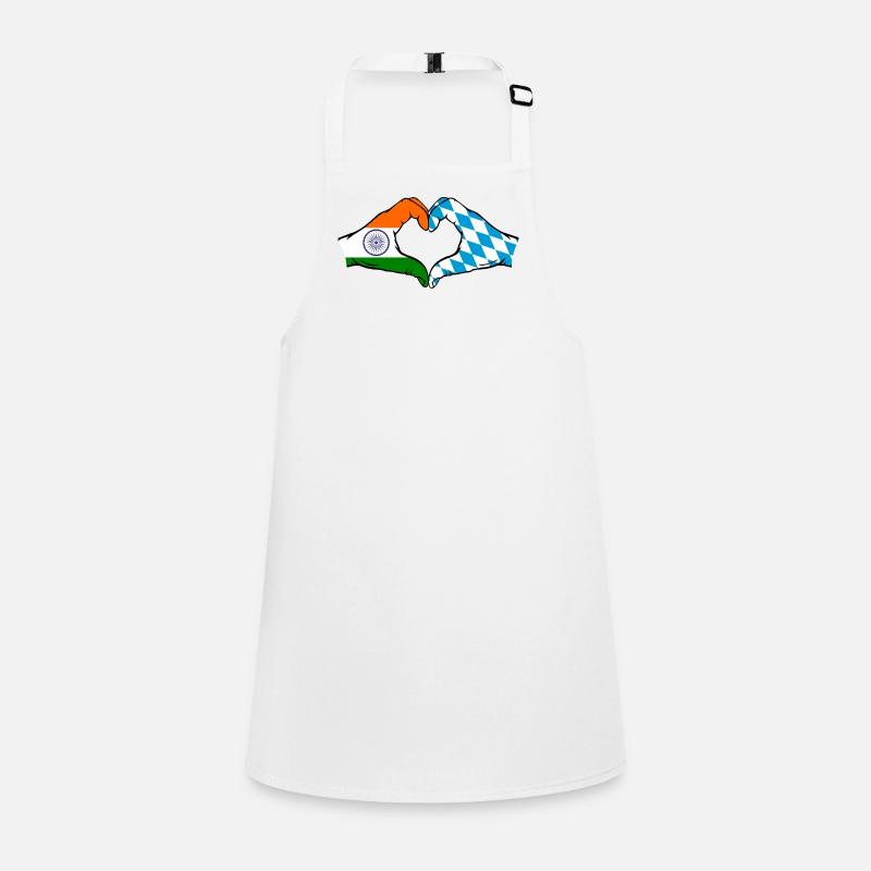 Inde Bavière drapeau mains coeur forme Tablier Enfant